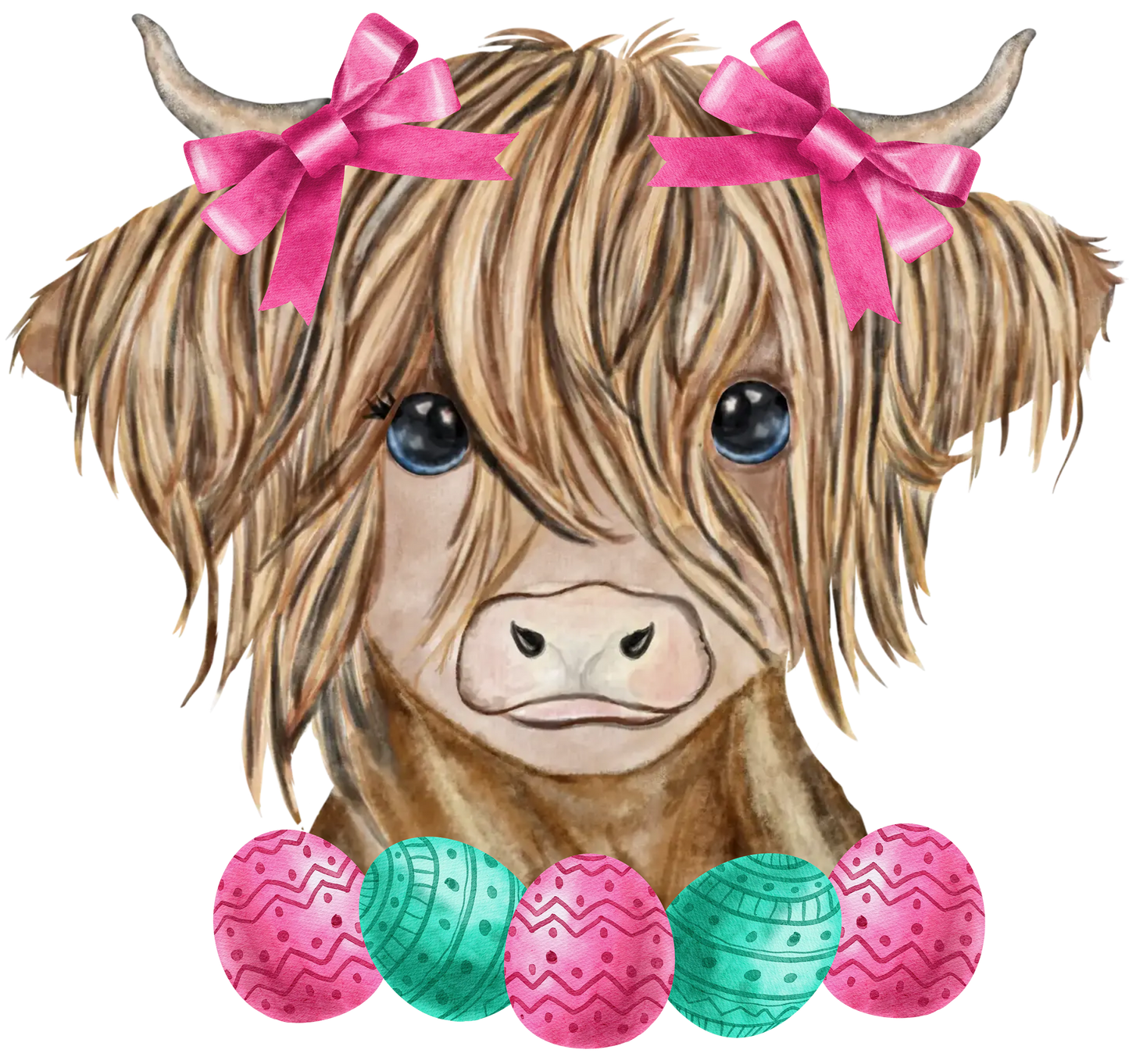 Easter Baby Highland Cow DTF