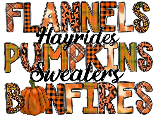 Flannels, Pumpkins, Bonfires DTF