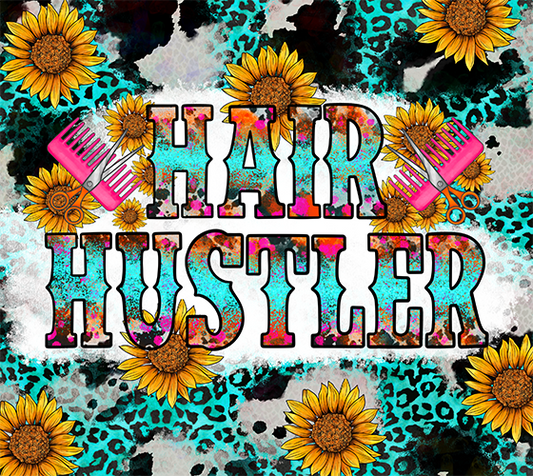 Hair Hustler Turquoise and Cheetah Tumbler Wrap