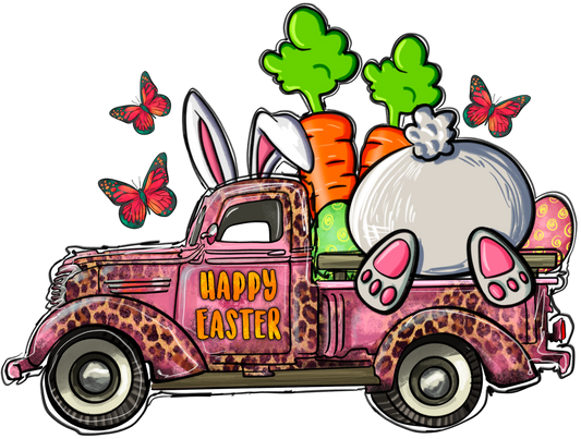 Happy Easter Truck DTF