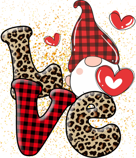 Love Plaid and Cheetah Gnome DTF