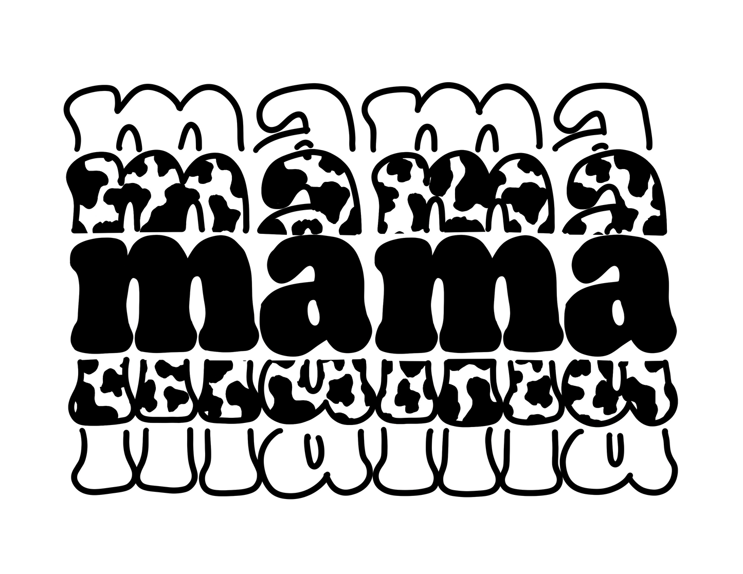 Mama Cow Print Repeat DTF
