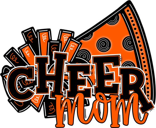 Cheer Mom Orange Megaphone DTF