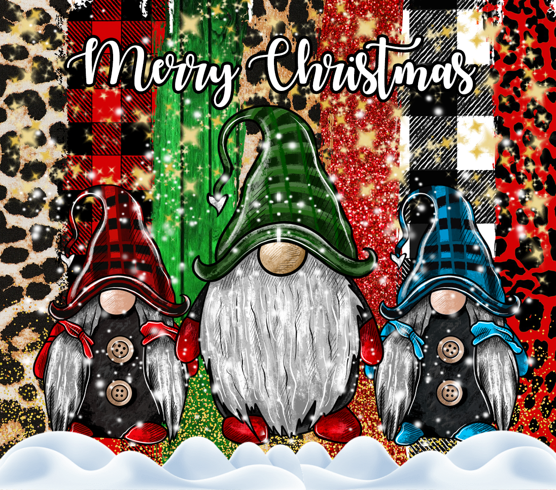 Merry Christmas Gnome Tumbler Wrap