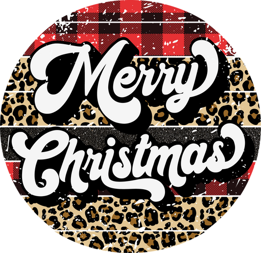 Merry Christmas Plaid and Leopard DTF
