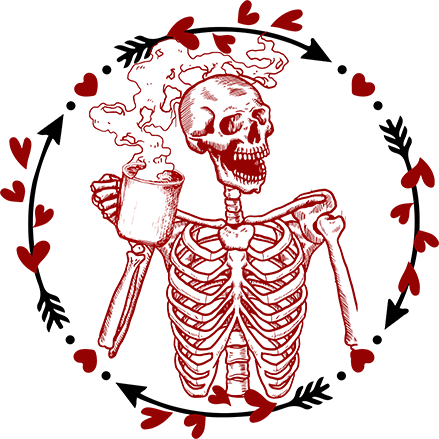 Skelly Heart Circle DTF