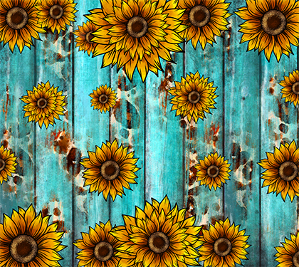 Sunflowers and Turquoise Tumbler Wrap