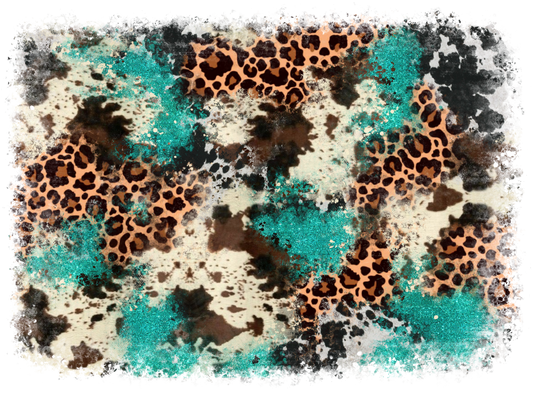 Turquoise, Leopard, & Cowhide Sleeve DTF